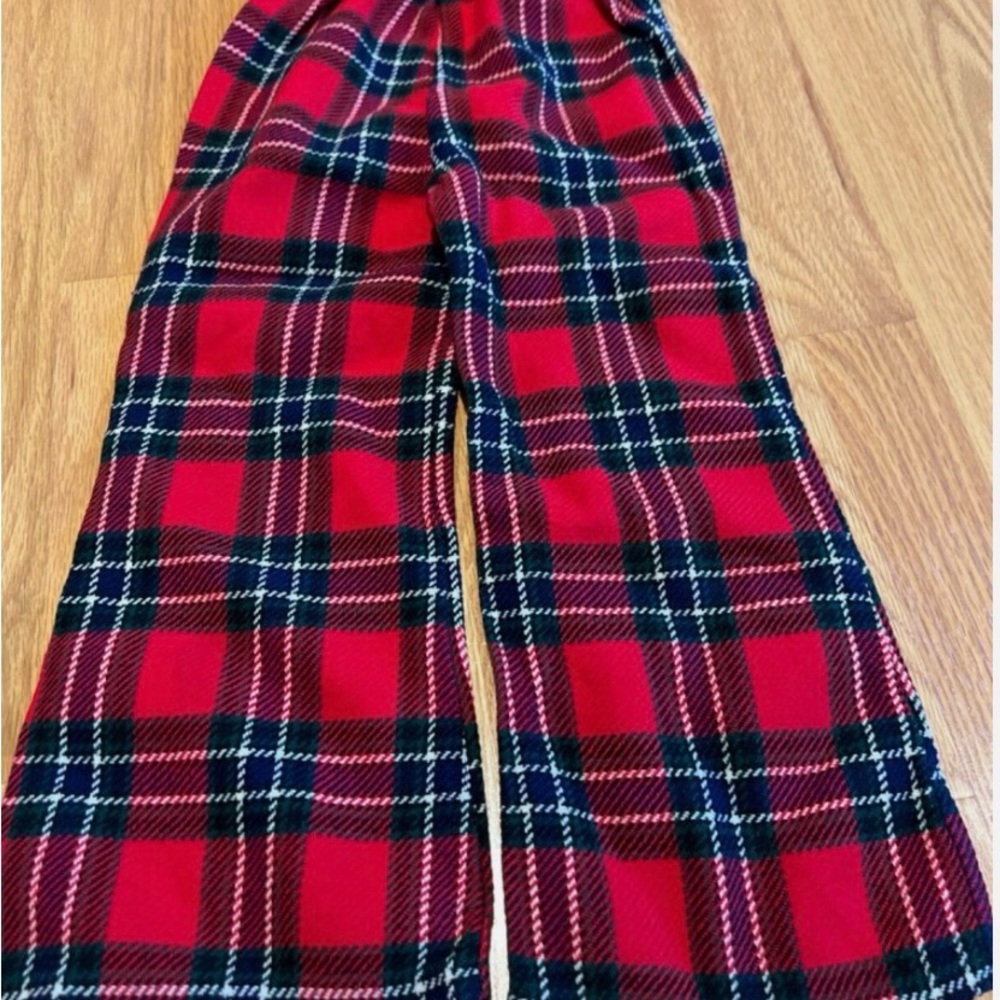 Vintage Kmart Cozy Red Plaid Kids size 5 pants acrylic and nylon